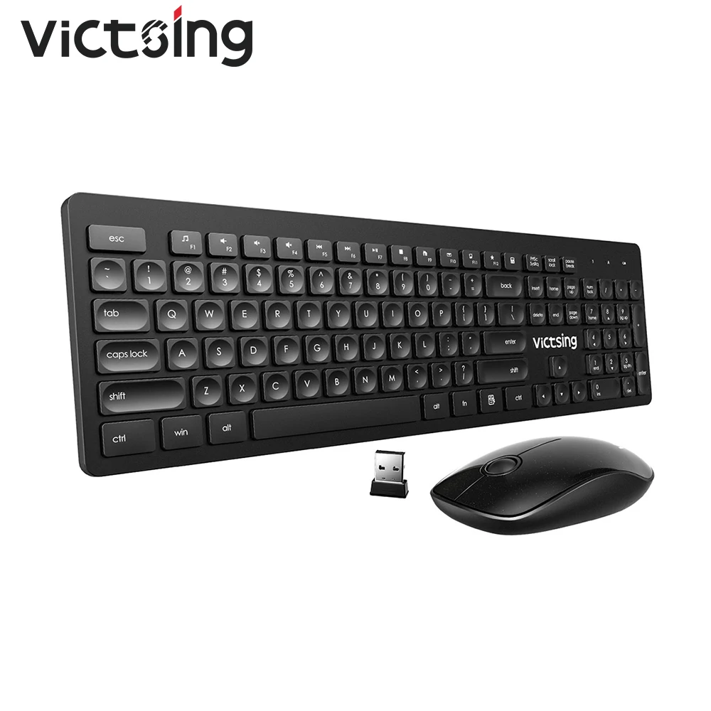 Беспроводная клавиатура и расческа для мыши VicTsing PC176 ультратонкая бесшумная мышь