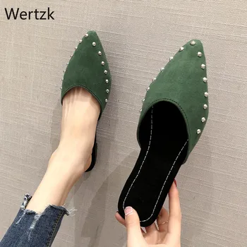 2020 Newest Spring Summer Flat Heel Slippers Pointed Toe Fashion Rivet Slip Into Slides Shallow V Mouth A921
2020 Newest Spring Summer Flat Heel Slippers Pointed Toe Fashion Rivet Slip Into Slides Shallow V Mouth A921