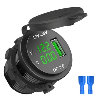 12V / 24V Fast Charging 3.0 Car Cigarette Lighter Socket Usb Charger Led Voltmeter Ammeter Black & Green
12V / 24V Fast Charging 3.0 Car Cigarette Lighter Socket Usb Charger Led Voltmeter Ammeter Black & Green