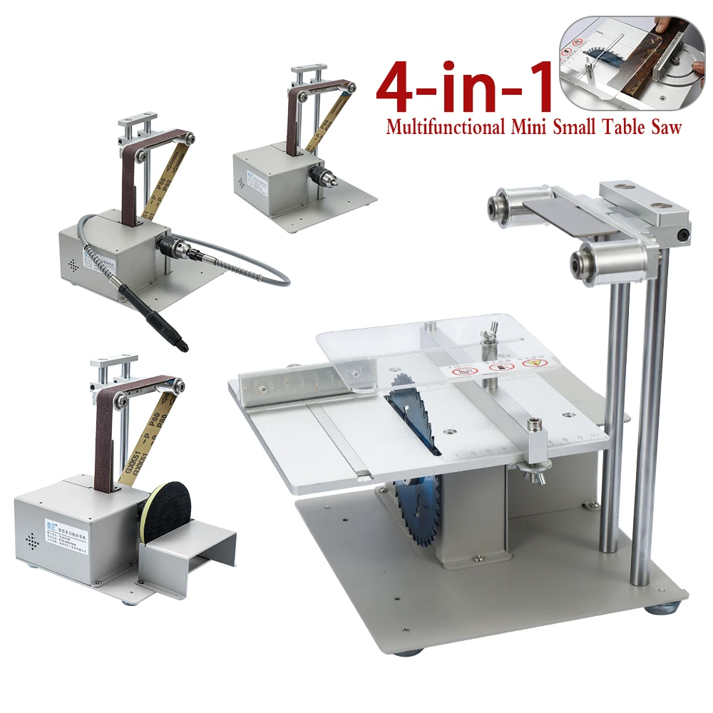 4-in-1 Multifunctional Mini Small Table Saw Belt Sander Kit Electric Saw Cutting Machine Set Saw DIY Model Crafts Cutting Saw
4-in-1 Multifunctional Mini Small Table Saw Belt Sander Kit Electric Saw Cutting Machine Set Saw DIY Model Crafts Cutting Saw