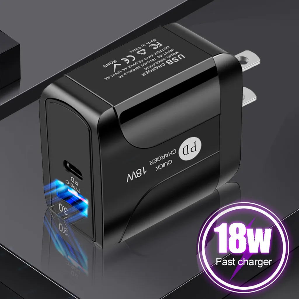 OuhaobinUS Plug Fast Wall Chargers QC 3.0 Quick Charger 18W USB PD Plug Two Power Ports Travel Charger For iPhone Samsung Xiaomi
OuhaobinUS Plug Fast Wall Chargers QC 3.0 Quick Charger 18W USB PD Plug Two Power Ports Travel Charger For iPhone Samsung Xiaomi