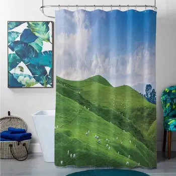 Shower Curtains Extra Wide Rustic,Sheep Under Blue Sky Trees Grassland Highland Nature Landscape Scenery Picture, Green 
Shower Curtains Extra Wide Rustic,Sheep Under Blue Sky Trees Grassland Highland Nature Landscape Scenery Picture, Green
