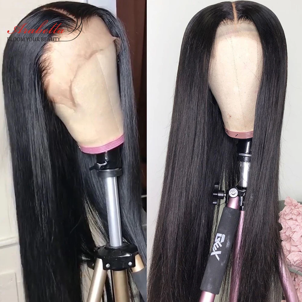 Малазийские прямые волосы 13X4 кружевной передний парик без повреждений плотность