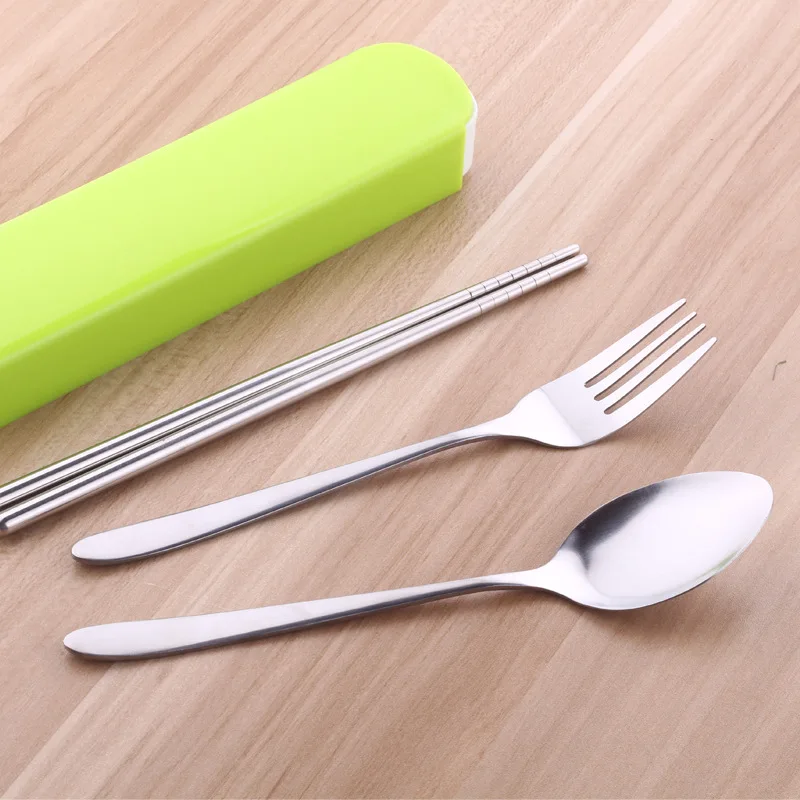 Portable cutlery set of three stainless steel cutlery removable environmentally friendly spork chopsticks Kitchen supplies spoon
Portable cutlery set of three stainless steel cutlery removable environmentally friendly spork chopsticks Kitchen supplies spoon