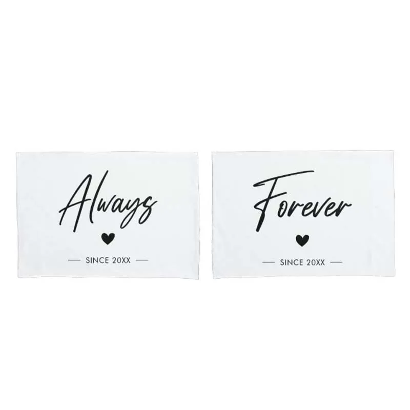 

Always Forever Couple Romantic Wedding Anniversary Pillow Case for Him for Her for Valentines Day, Anniversary, Wedding