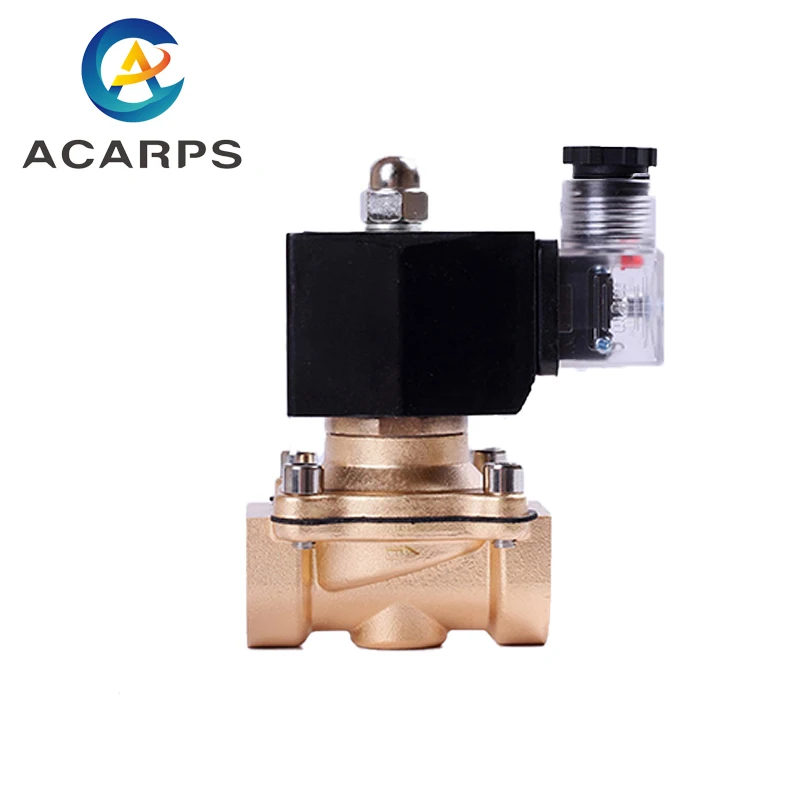 

1/2" Normally Closed Brass Solenoid Valve 2T Series Liquefied Petroleum Gas Natural Gas DN15 Switch Water Valves 220V 24V 12V