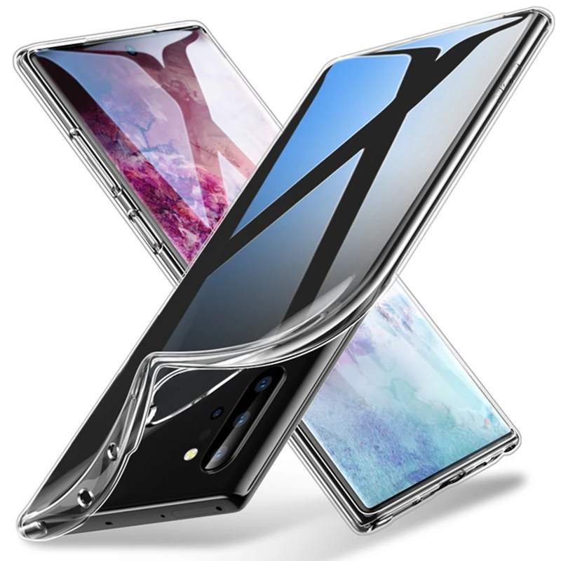 Clear Case For Samsung Galaxy Note 10 + Plus 5G 9 8 Slim Transparent Silicone Soft Back Cover Sansung S10 plus S10e Fundas |