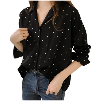 Leisure Women's Summer Polyester Casual Long Sleeve Polka Dot Turn-Down Collar Casual Tops Button Shirts Free shipping h4
Leisure Women's Summer Polyester Casual Long Sleeve Polka Dot Turn-Down Collar Casual Tops Button Shirts Free shipping h4