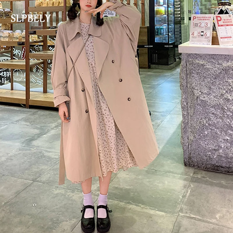 SLPBELY Women Trench Coat Windbreaker Double Breasted Korean Lace Up Simple Classic Long Trench Coat With Belt Female Overcoat
SLPBELY Women Trench Coat Windbreaker Double Breasted Korean Lace Up Simple Classic Long Trench Coat With Belt Female Overcoat