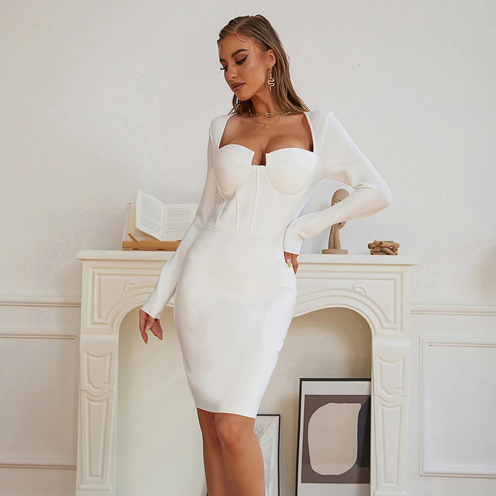 2021 Beading Bandages Dress Women Sexy Long Sleeve Bodycon Clothes Club Party Celebrity Elegant Dress
2021 Beading Bandages Dress Women Sexy Long Sleeve Bodycon Clothes Club Party Celebrity Elegant Dress