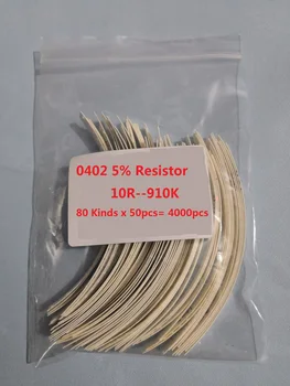 0402 SMD Resistor Kit 80 Kinds x 50pcs= 4000pcs 10R to 1M 5% Sample Assorted Kit 910K 470K 100K 10K 4.7K 1K 470R 220R 100R Ohm
0402 SMD Resistor Kit 80 Kinds x 50pcs= 4000pcs 10R to 1M 5% Sample Assorted Kit 910K 470K 100K 10K 4.7K 1K 470R 220R 100R Ohm