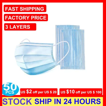 50pcs/lot Disposable Face Mask 3 Layer Nonwove Ply Face Mouth Masks Melt-blown Nonwovens Earloop Mouth Mask
50pcs/lot Disposable Face Mask 3 Layer Nonwove Ply Face Mouth Masks Melt-blown Nonwovens Earloop Mouth Mask