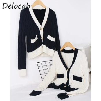 Delocah Autumn Fashion Women Designer Shirts Pocket Long Sleeve Loose Printed Vintage Ladies Knitting Tops Coats Shirts 2020
Delocah Autumn Fashion Women Designer Shirts Pocket Long Sleeve Loose Printed Vintage Ladies Knitting Tops Coats Shirts 2020