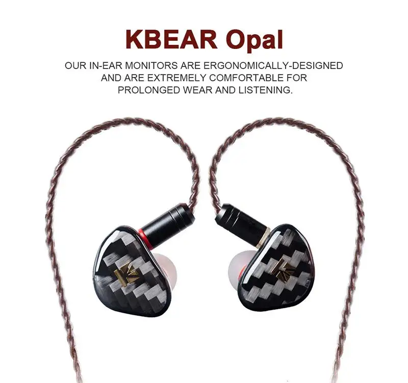 KB EAR Opal Dynamic Driver Hifi In Ear Earphone with Carbon Fiber Plated Headset 3.5MMCX Earplug with Metal Plated LOGO Earbud
KB EAR Opal Dynamic Driver Hifi In Ear Earphone with Carbon Fiber Plated Headset 3.5MMCX Earplug with Metal Plated LOGO Earbud