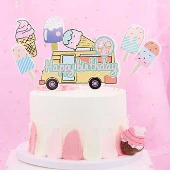 Summer Ice Cream Car Cake Topper Birthday Party Cupcake Wrapper Dessert Decor Girl Kids Baby Shower Wedding Party Supply 
Summer Ice Cream Car Cake Topper Birthday Party Cupcake Wrapper Dessert Decor Girl Kids Baby Shower Wedding Party Supply
