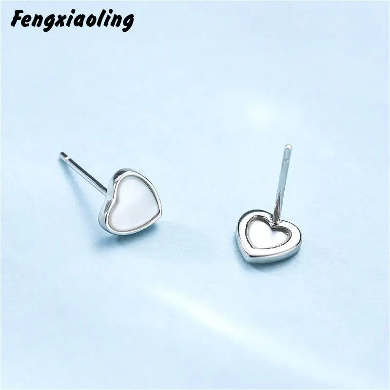 Fengxiaoling S925 Sterling Silver Earrings For Women Simple Cute Natural Shell Heart Stud Earrings Fine Summer Earrings Jewelry
Fengxiaoling S925 Sterling Silver Earrings For Women Simple Cute Natural Shell Heart Stud Earrings Fine Summer Earrings Jewelry