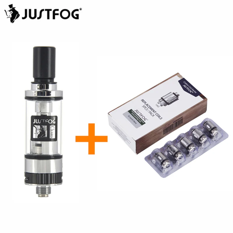 JUSTFOG Q16 бак VS 5 шт. катушки Clearomizer 2 мл Ёмкость для комплект с 1.6ohm головка испарителя