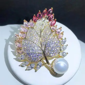 DIY accessories han edition leaves brooch elegant temperament joker pin freshwater pearl zircon corsage
DIY accessories han edition leaves brooch elegant temperament joker pin freshwater pearl zircon corsage