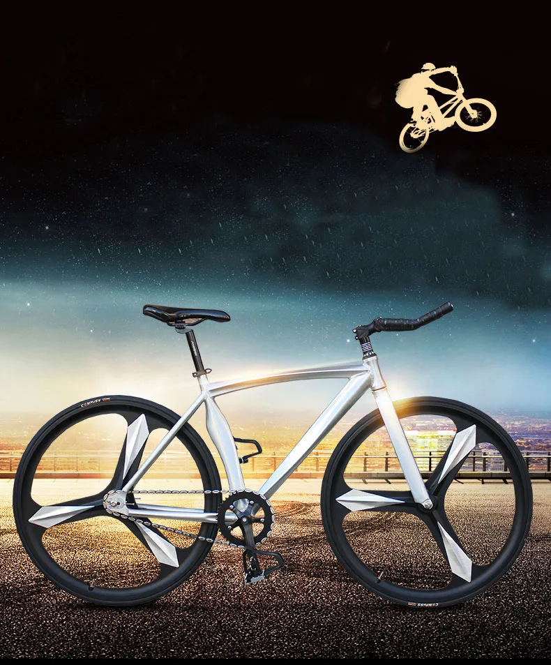 Sale Bicycle Fixed Gear Bike Fat Bike Aluminum Alloy with Eye-catching Multi-color DIY Adult Male and Female Students 0