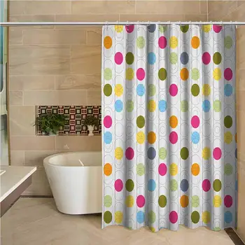 Grunge Odorless Waterproof Shower Curtain Retro Revival Pattern with Circles and Colorful Dots Abstract Style Antique Design
Grunge Odorless Waterproof Shower Curtain Retro Revival Pattern with Circles and Colorful Dots Abstract Style Antique Design