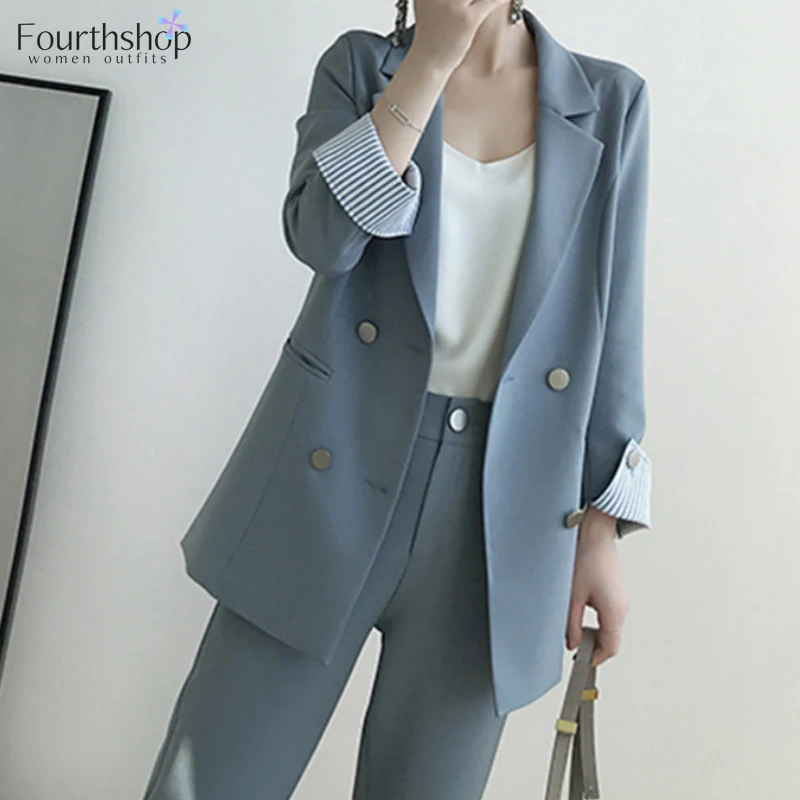 2022 Autumn Two Piece Set Women Suits Business Work Temperament Double-breasted Blazer Set Office Lady Formal Pant Suits Female
2022 Autumn Two Piece Set Women Suits Business Work Temperament Double-breasted Blazer Set Office Lady Formal Pant Suits Female