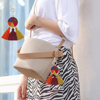 Women Bohemian Ethnic Tassel Keyring Key Chain Handbag Accessories Wallet Decor 
Women Bohemian Ethnic Tassel Keyring Key Chain Handbag Accessories Wallet Decor