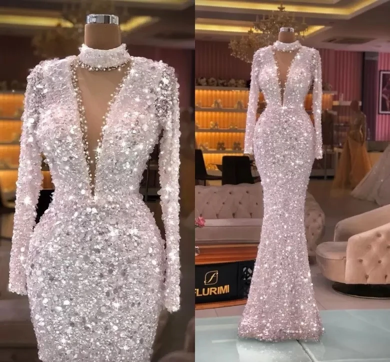 Женское вечернее платье-русалка, роскошное платье с блестками, V-образным вырезом, длинным рукавом и высоким воротом, расшитое бисером, для выпусквечерние вечера, 2022
Женское вечернее платье-русалка, роскошное платье с блестками, V-образным вырезом, длинным рукавом и высоким воротом, расшитое бисером, для выпусквечерние вечера, 2022