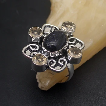 Vintage Natural Black Sun Sitara SmokyTopaz Ring Free Shipping 9# VC60 
Vintage Natural Black Sun Sitara SmokyTopaz Ring Free Shipping 9# VC60