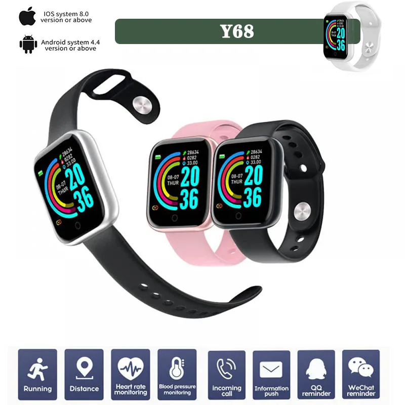Portable Men's Fitness Smart Watch Y68 Gift For Sports Enthusiasts Ladies Clock With Sleep Monitoring Camera Control Bracelet
Portable Men's Fitness Smart Watch Y68 Gift For Sports Enthusiasts Ladies Clock With Sleep Monitoring Camera Control Bracelet