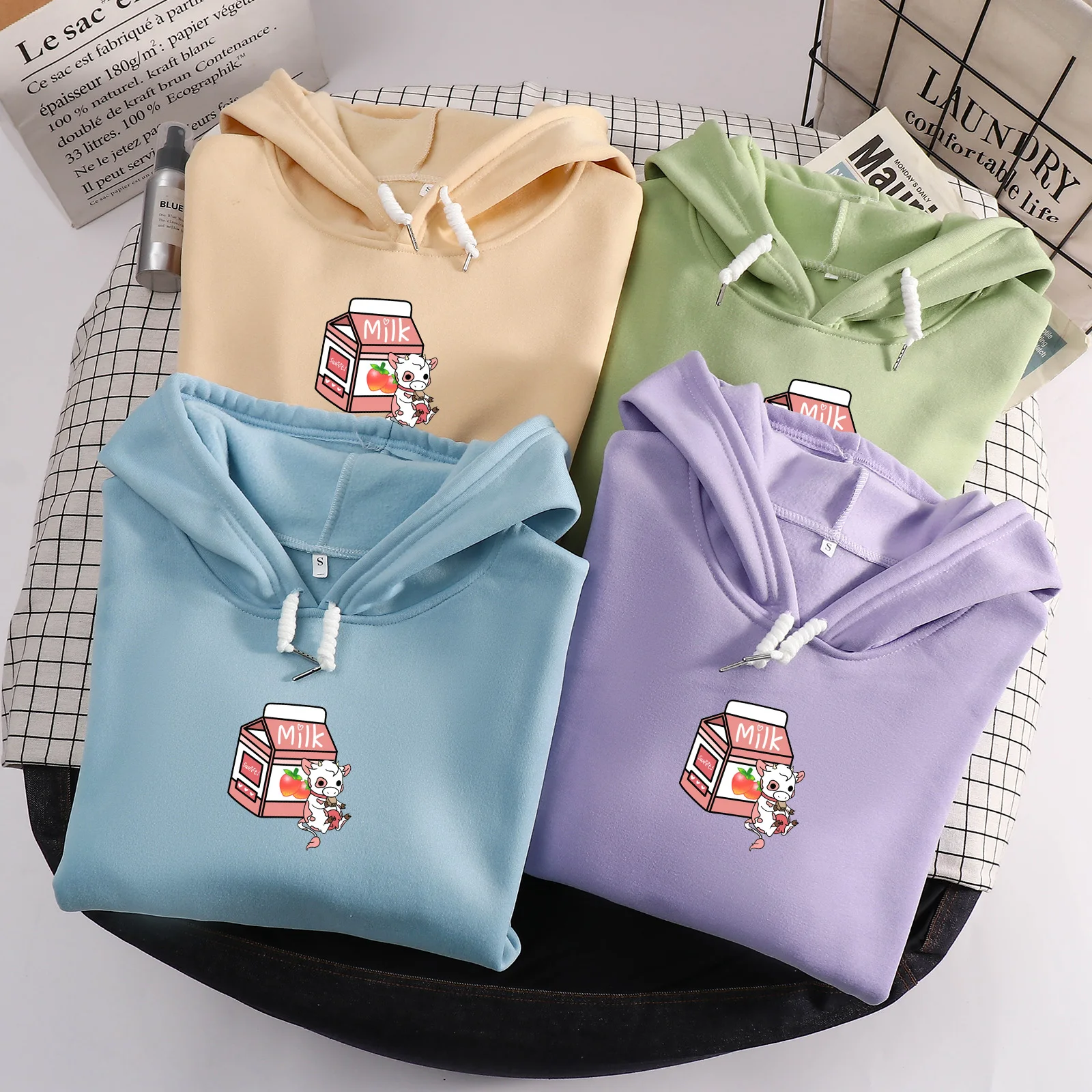 Color Block Hood Sweatshirt Strawberry Milk Cow Kawaii Print Fake Two Piece Hoodies Full Sleeve Pullover Harajuku Cute Patchwork
Color Block Hood Sweatshirt Strawberry Milk Cow Kawaii Print Fake Two Piece Hoodies Full Sleeve Pullover Harajuku Cute Patchwork