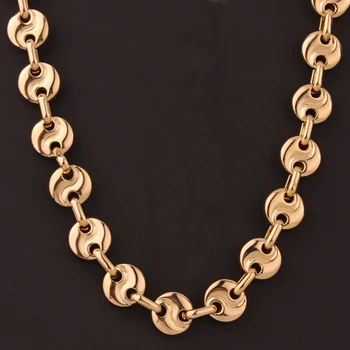12mm Hotsale Gold Color Stainless Steel Handmade Coffee Beans Link Chain Mens Womens Necklace Or Bracelet Sell Separately 7-40" 
12mm Hotsale Gold Color Stainless Steel Handmade Coffee Beans Link Chain Mens Womens Necklace Or Bracelet Sell Separately 7-40"