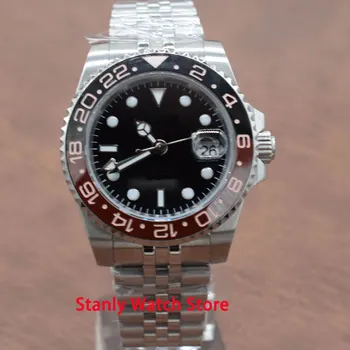 Sapphire 40mm Black Sterile Dial Brown Black Ceramic Bezel Luminous GMT Function Jubilee Date Automatic Movement Men's Watch
Sapphire 40mm Black Sterile Dial Brown Black Ceramic Bezel Luminous GMT Function Jubilee Date Automatic Movement Men's Watch