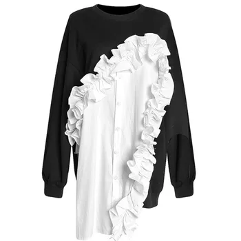 LANMREM 2020 Fashion New Patchwork Ruffles Round Neck Sweatshirt Casual Hot Sale Trendy Tide Party Clothes Pullovers BF244
LANMREM 2020 Fashion New Patchwork Ruffles Round Neck Sweatshirt Casual Hot Sale Trendy Tide Party Clothes Pullovers BF244