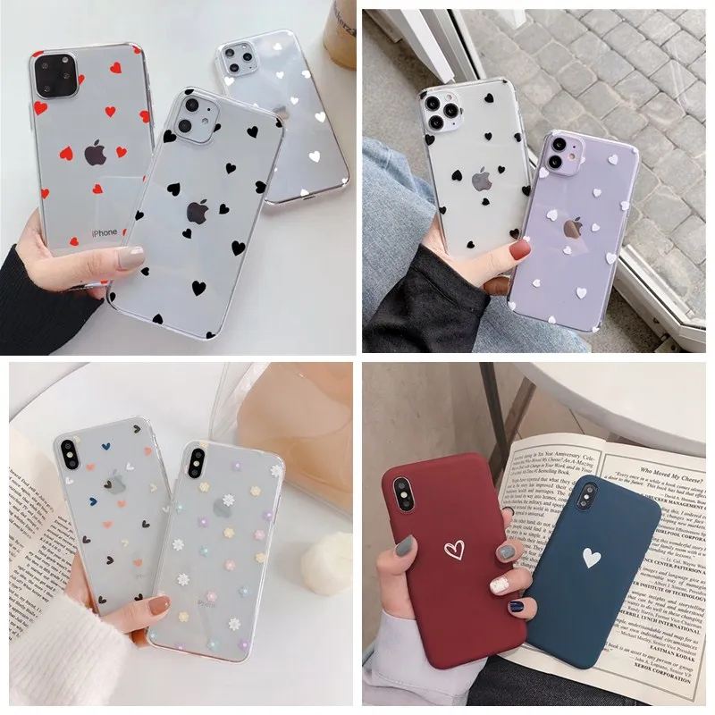 Чехол с принтом сердца для Iphone XS Max XR X 8 7 6 6S Plus se 5s 5 мягкие Матовые чехлы