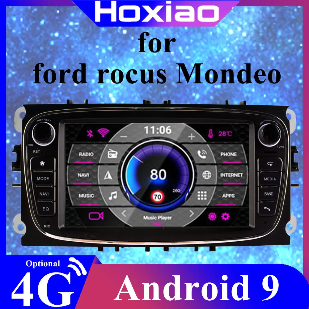 Радио мультимедийное устройство для Ford/Focus/s max/Mondeo 9/galayc max GPS 9 0 SIN DVD 2din 2 din