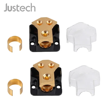 Justech 2 Pcs 0/2/4 Gauge in 4/8/10 Gauge Out 2 Way Amp Copper Power Distribution Block For Auto Boat Car Audio Splitter
Justech 2 Pcs 0/2/4 Gauge in 4/8/10 Gauge Out 2 Way Amp Copper Power Distribution Block For Auto Boat Car Audio Splitter