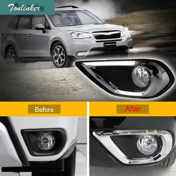 Tonlinker 2 Pcs DIY Car Styling ABS Chrome Front fog light decoration sticker Cover Case stickers for SUBARU Forester 2013-16
Tonlinker 2 Pcs DIY Car Styling ABS Chrome Front fog light decoration sticker Cover Case stickers for SUBARU Forester 2013-16