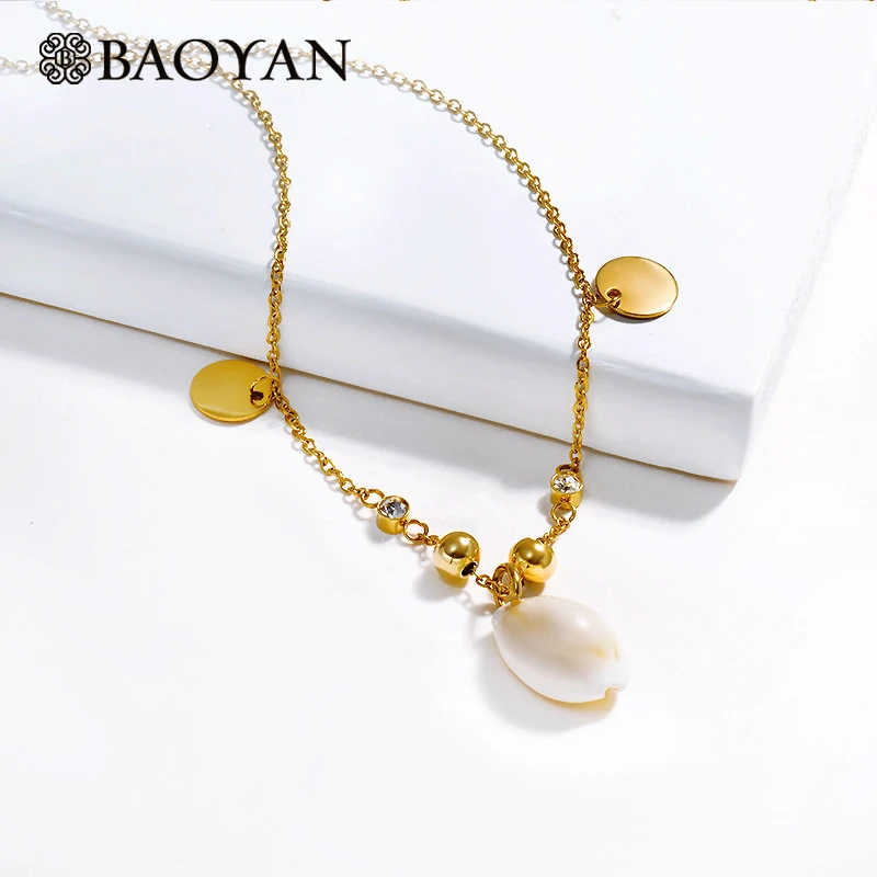 Baoyan Bohemian Natural Shell Necklaces Handmade White Cowrie Seashell Pendant Necklace Gold Stainless Steel Necklaces For Women
Baoyan Bohemian Natural Shell Necklaces Handmade White Cowrie Seashell Pendant Necklace Gold Stainless Steel Necklaces For Women