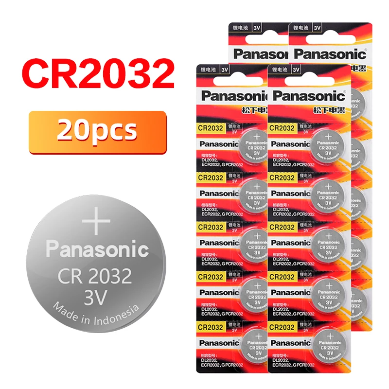 Original PANASONIC 20pcs/lot cr2032 Button Cell Batteries 3V Coin Lithium Battery For Watch Remote Control Calculator | Электроника
