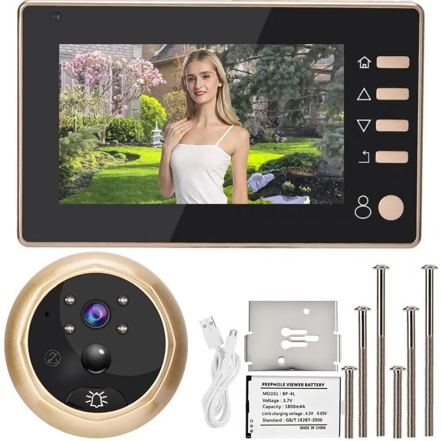 digital door viewer 4.3in Camera Doorbell Motion Detection Shooting Recording Display Video Viewer Digital Door Cam
digital door viewer 4.3in Camera Doorbell Motion Detection Shooting Recording Display Video Viewer Digital Door Cam