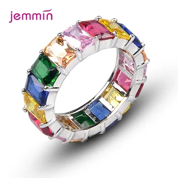 Dainty Rainbow Ring Colorful Multi Color CZ Eternity Square Baguette Finger Ring Women Females Jewelry Accessory
Dainty Rainbow Ring Colorful Multi Color CZ Eternity Square Baguette Finger Ring Women Females Jewelry Accessory