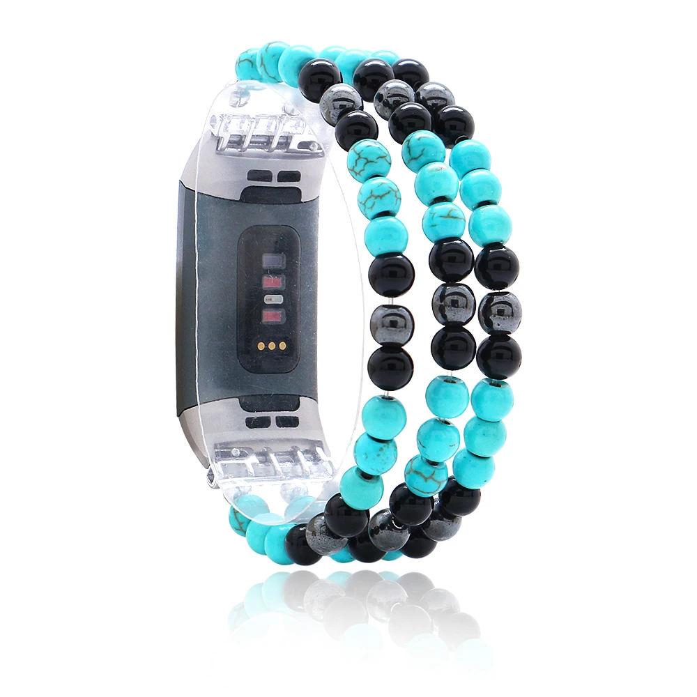 Turquoise Watchband For Fitbit Charge 3/4 Handmade Black Beads Elastic Smart Watch Strap Unisex Watch Bracelet Wristband
Turquoise Watchband For Fitbit Charge 3/4 Handmade Black Beads Elastic Smart Watch Strap Unisex Watch Bracelet Wristband