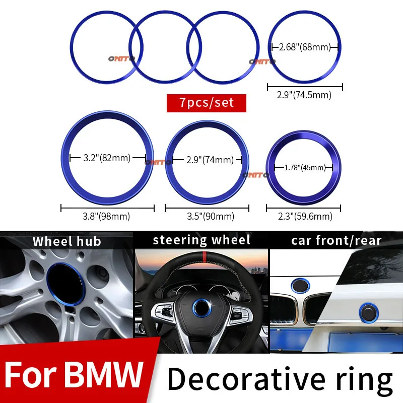 7x Car Emblem Kit Decoration Rings 82MM 74MM 68MM 45MM Aluminum Alloy Rings Sticker For E60 E90 F10 F30 F15 E91 E92 E93 F02 E63
7x Car Emblem Kit Decoration Rings 82MM 74MM 68MM 45MM Aluminum Alloy Rings Sticker For E60 E90 F10 F30 F15 E91 E92 E93 F02 E63