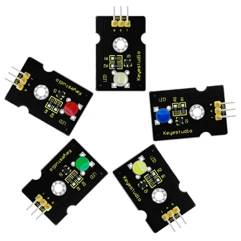 Keyestudio Super-bright Emitting Color 5MM Red/Blue/Yellow/Green/White LED module for Arduino STEM
Keyestudio Super-bright Emitting Color 5MM Red/Blue/Yellow/Green/White LED module for Arduino STEM