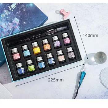 Crystal Starry Sky Glass Pen and Ink Set Glass Dip Pen Fountain Pen Inks for Writing Drawing Office School Supplies KQS8
Crystal Starry Sky Glass Pen and Ink Set Glass Dip Pen Fountain Pen Inks for Writing Drawing Office School Supplies KQS8