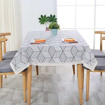Cotton Linen Tablecloth Nordic Geometric Grid Pattern Lace Side Wedding Living Room Table Decoration Tablecloth Dustproof 
Cotton Linen Tablecloth Nordic Geometric Grid Pattern Lace Side Wedding Living Room Table Decoration Tablecloth Dustproof