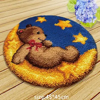 

Kwii Bear Latch Hook Kit Crochet Hook Embroidery For Felting Cross Stitch Carpet Button Package Klink Haak Tapijt do it yourself