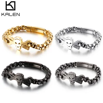KALEN Punk Skeleton Box Link Chain Bracelets For Men Multiple Color Stainless Steel Neo-Gothic Skull Frauen Armbänder Jewelry
KALEN Punk Skeleton Box Link Chain Bracelets For Men Multiple Color Stainless Steel Neo-Gothic Skull Frauen Armbänder Jewelry