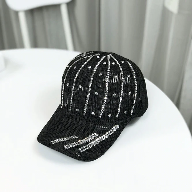 Summer Hat Women's Hollow Out Breathable Knitted Diamond Inlaid Baseball Cap Sunscreen Sun Visor Girl's Fashion Outdoor Black
Summer Hat Women's Hollow Out Breathable Knitted Diamond Inlaid Baseball Cap Sunscreen Sun Visor Girl's Fashion Outdoor Black
