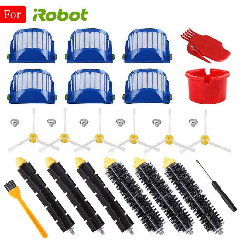 For iRobot Roomba 500 600 Series Vacuum Cleaner Parts Bristle & Flexible Beater & Side Brush & Aero Vac HEPA Filter Accessories
For iRobot Roomba 500 600 Series Vacuum Cleaner Parts Bristle & Flexible Beater & Side Brush & Aero Vac HEPA Filter Accessories